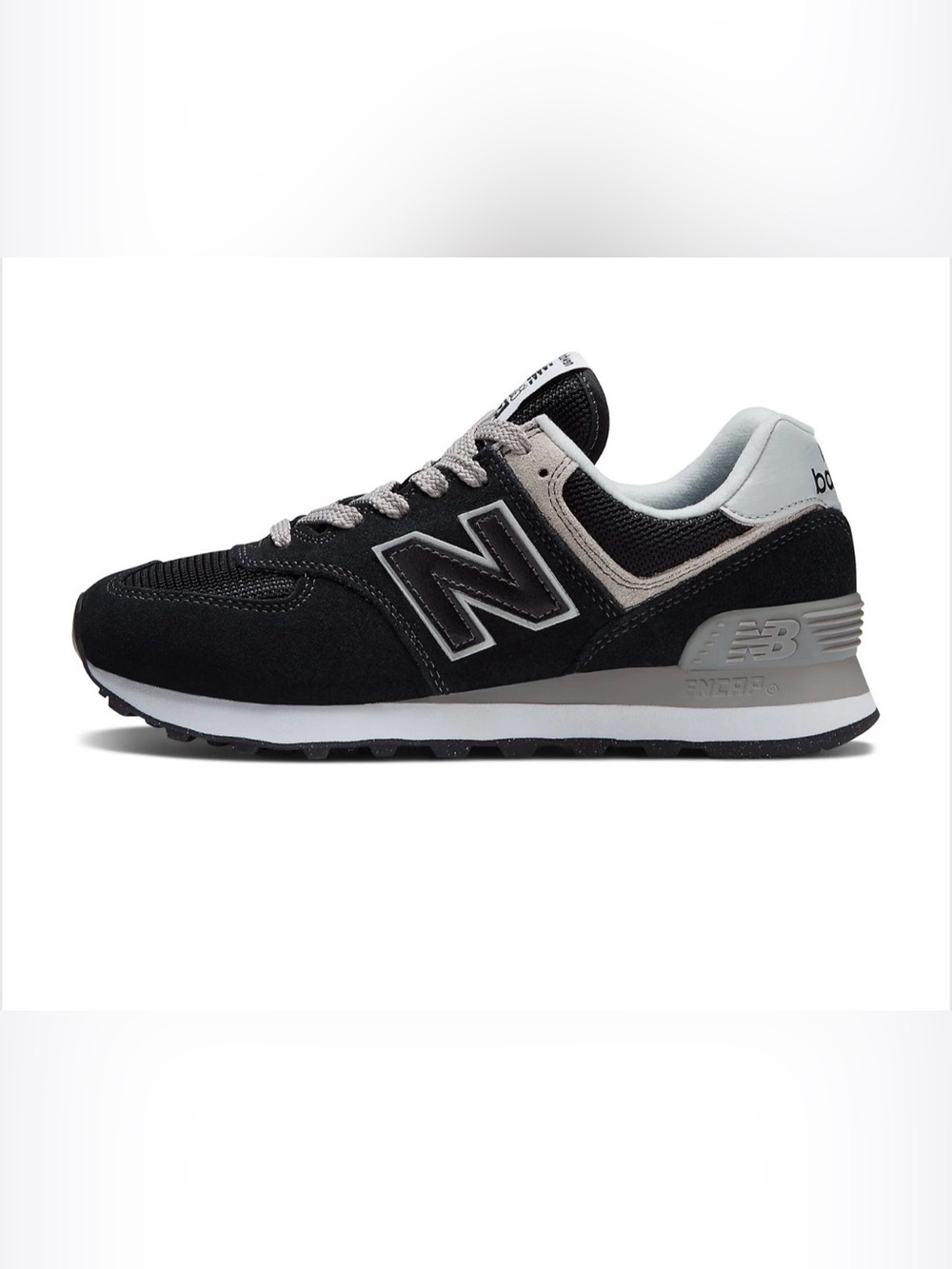 New Balance Black and White Classics 574 Core Runner 10.5